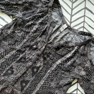 Tokyo Darling Patterned V-Neck Button Up 3/4 Sleeve Sundress